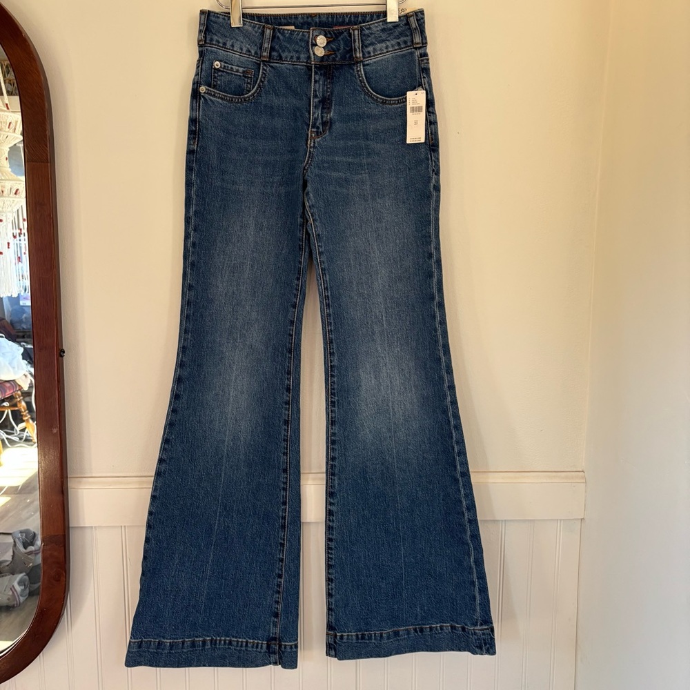 NWT! Pilcro Anthropologie Retro High-rise Flare Jeans Size 25 - Picture 2 of 12